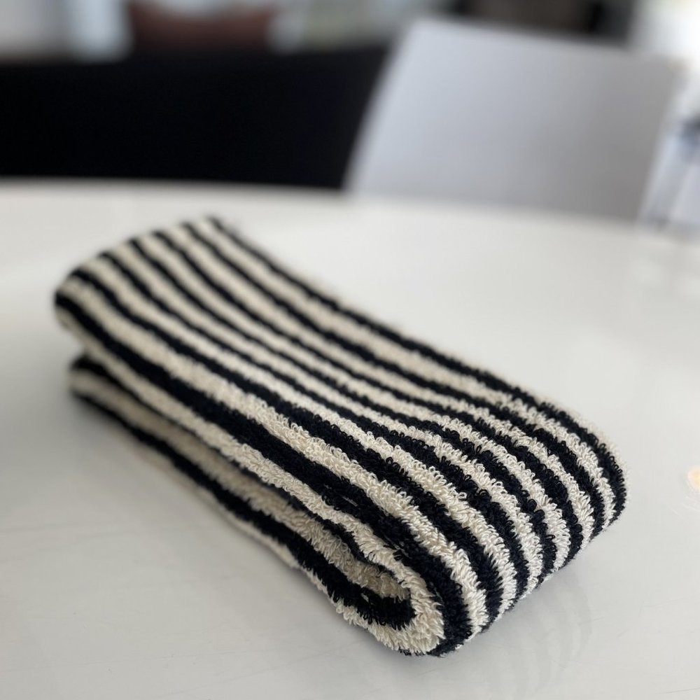Backordered - 4 Black Kitchen Towels - Double Sided Pom Pom Turkish